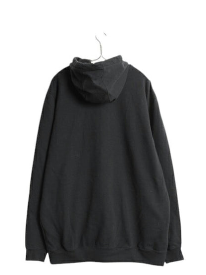 カーハート スウェット フード パーカー メンズ L / 古着 CARHARTT トレーナー ミッドウェイト プルオーバー 裏起毛 ワンポイント ブラック