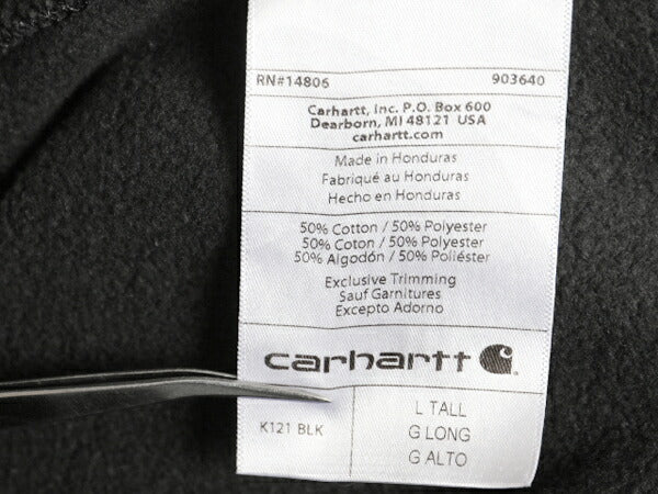 カーハート スウェット フード パーカー メンズ L / 古着 CARHARTT トレーナー ミッドウェイト プルオーバー 裏起毛 ワンポイント ブラック