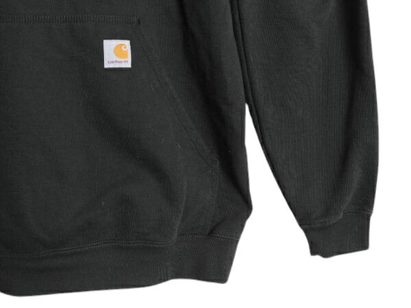カーハート スウェット フード パーカー メンズ L / 古着 CARHARTT トレーナー ミッドウェイト プルオーバー 裏起毛 ワンポイント ブラック
