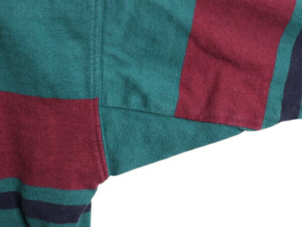 80s USA製 エルエルビーン モックネック ボーダー 長袖 Tシャツ メンズ M / ヴィンテージ LLBEAN ロンT ラガーシャツ 素材 ヘビーウェイト