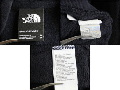 US企画 ノースフェイス プリント スウェット フード パーカー レディース M The North Face アウトドア プルオーバー トレーナー 裏起毛 紺