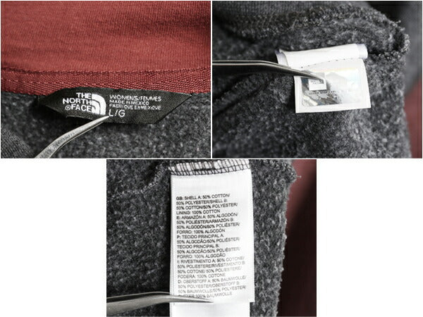 ノースフェイス プリント スウェット フード パーカー レディース L The North Face アウトドア トレーナー プルオーバー 裏起毛 ツートン