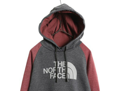 ノースフェイス プリント スウェット フード パーカー レディース L The North Face アウトドア トレーナー プルオーバー 裏起毛 ツートン