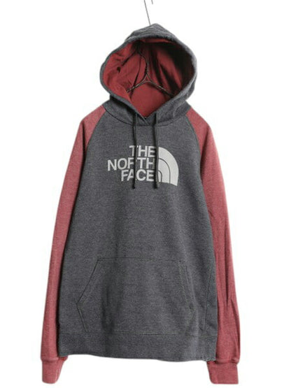 ノースフェイス プリント スウェット フード パーカー レディース L The North Face アウトドア トレーナー プルオーバー 裏起毛 ツートン