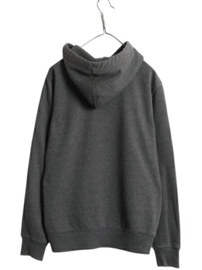 ノースフェイス プリント スウェット フード パーカー メンズ S / 古着 The North Face 裏起毛 プルオーバー トレーナー アウトドア グレー