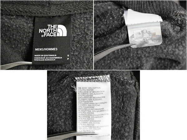ノースフェイス プリント スウェット フード パーカー メンズ S / 古着 The North Face 裏起毛 プルオーバー トレーナー アウトドア グレー