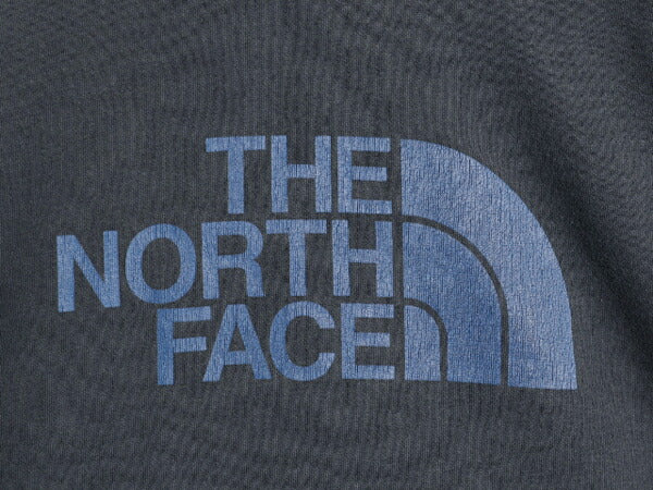 ノースフェイス プリント スウェット フード パーカー メンズ S 古着 The North Face 裏起毛 プルオーバー トレーナー アウトドア ネイビー