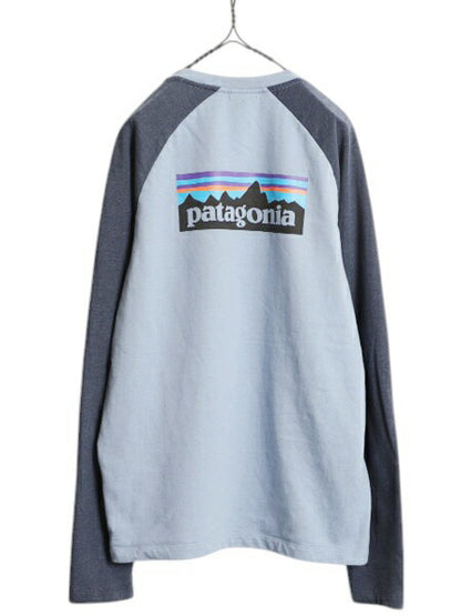 パタゴニア 両面 プリント ライトウェイト スウェット メンズ L / 19年製 Patagonia 長袖 Tシャツ ロンT P-6 バックプリント ツートン 薄手