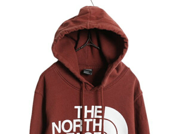 ノースフェイス プリント スウェット フード パーカー メンズ S / The North Face 裏起毛 プルオーバー トレーナー アウトドア テラコッタ