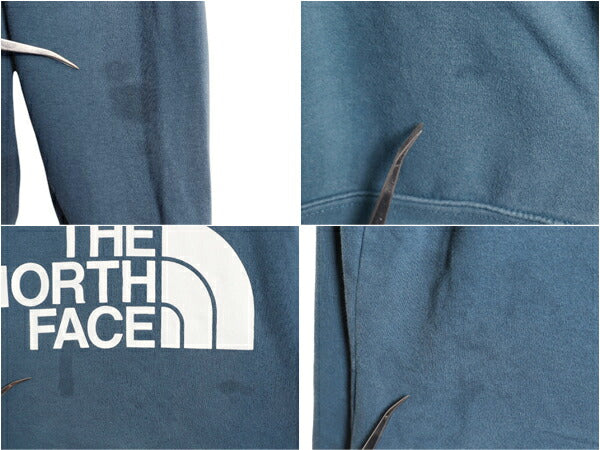 ノースフェイス プリント スウェット フード パーカー メンズ S / The North Face プルオーバー 裏起毛 トレーナー アウトドア 薄手 ブルー