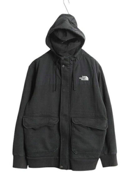 US企画 ノースフェイス フルジップ フェイスマスク付き スウェット フード パーカー ジャケット メンズ XL 古着 ブルゾン 大きいサイズ 黒