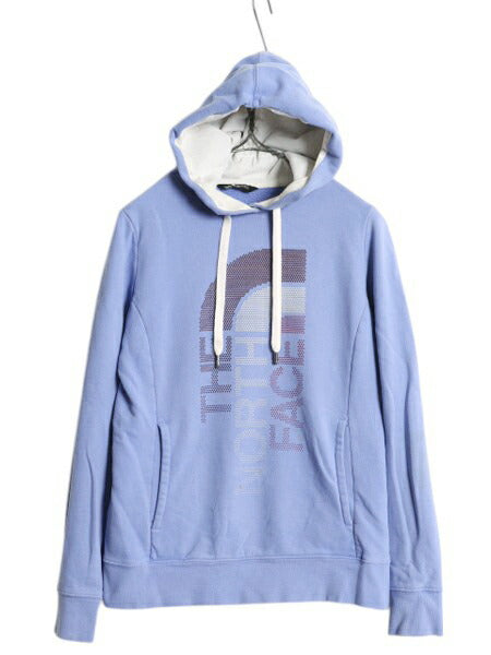 ノースフェイス プリント スウェット フード パーカー レディース S / The North Face プルオーバー 裏起毛 トレーナー ツートン パープル