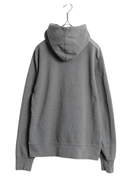 ノースフェイス プリント スウェット フード パーカー メンズ S 古着 The North Face 裏起毛 トレーナー プルオーバー アウトドア グレー