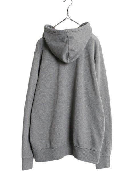 ノースフェイス プリント スウェット フード パーカー メンズ L / 古着 The North Face 裏起毛 プルオーバー トレーナー アウトドア グレー