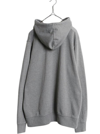 ノースフェイス プリント スウェット フード パーカー メンズ L / 古着 The North Face 裏起毛 プルオーバー トレーナー アウトドア グレー