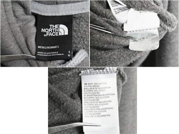ノースフェイス プリント スウェット フード パーカー メンズ L / 古着 The North Face 裏起毛 プルオーバー トレーナー アウトドア グレー