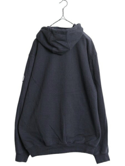 カーハート 袖 プリント スウェット フード パーカー メンズ M 黒 古着 CARHARTT トレーナー 裏起毛 プルオーバー ミドルウェイト ブラック
