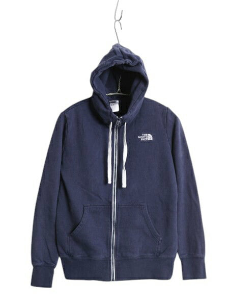 ノースフェイス フルジップ スウェット フード パーカー レディース M The North Face アウトドア トレーナー 裏起毛 ハイネック ネイビー