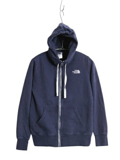 ノースフェイス フルジップ スウェット フード パーカー レディース M The North Face アウトドア トレーナー 裏起毛 ハイネック ネイビー