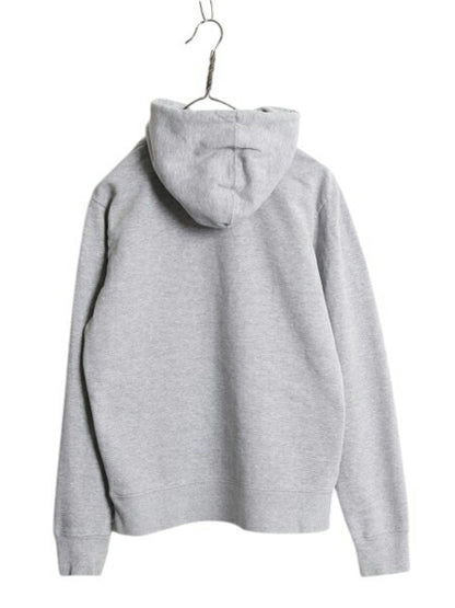 ノースフェイス プリント スウェット フード パーカー メンズ S / 古着 The North Face プルオーバー トレーナー アウトドア 裏起毛 グレー