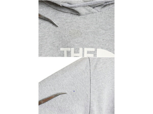ノースフェイス プリント スウェット フード パーカー メンズ S / 古着 The North Face プルオーバー トレーナー アウトドア 裏起毛 グレー