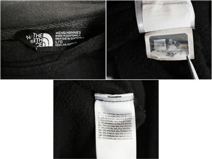 ノースフェイス 迷彩 ロゴ プリント スウェット フード パーカー メンズ L 古着 The North Face プルオーバー 裏起毛 トレーナー 黒 迷彩柄