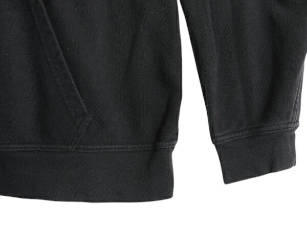 ノースフェイス 迷彩 ロゴ プリント スウェット フード パーカー メンズ L 古着 The North Face プルオーバー 裏起毛 トレーナー 黒 迷彩柄