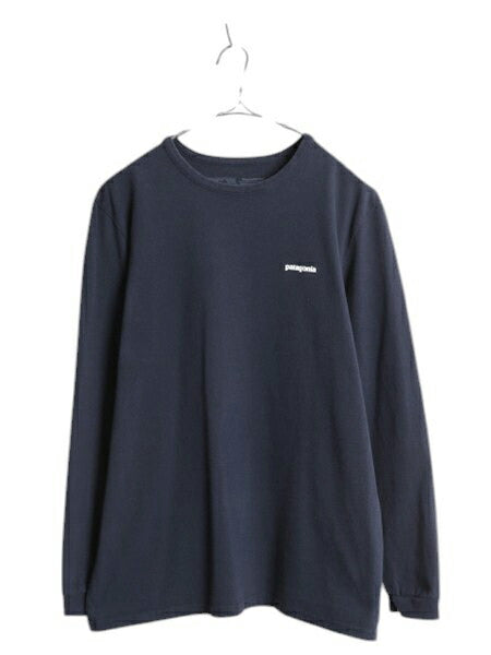 パタゴニア 両面 プリント 長袖 Tシャツ レディース XL 21年製 アウトドア ロンT ロングスリーブ ロゴT P6 バックプリント 大きいサイズ 紺