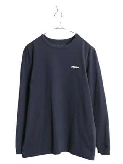パタゴニア 両面 プリント 長袖 Tシャツ レディース XL 21年製 アウトドア ロンT ロングスリーブ ロゴT P6 バックプリント 大きいサイズ 紺