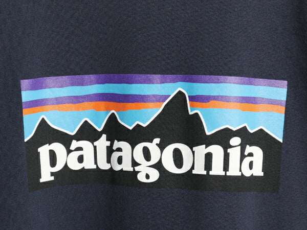 パタゴニア 両面 プリント 長袖 Tシャツ レディース XL 21年製 アウトドア ロンT ロングスリーブ ロゴT P6 バックプリント 大きいサイズ 紺