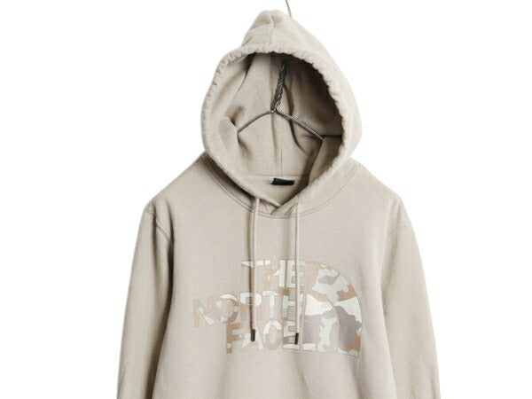 ノースフェイス 迷彩 プリント スウェット フード パーカー メンズ S / 古着 The North Face 裏起毛 プルオーバー トレーナー アウトドア