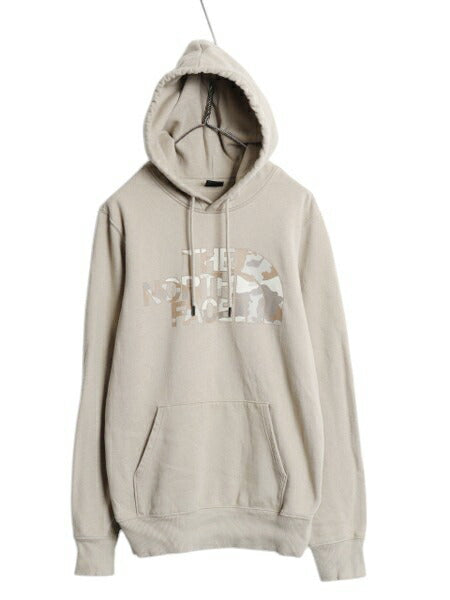 ノースフェイス 迷彩 プリント スウェット フード パーカー メンズ S / 古着 The North Face 裏起毛 プルオーバー トレーナー アウトドア