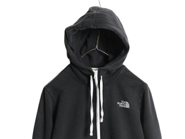 ノースフェイス フルジップ スウェット フード パーカー レディース L The North Face アウトドア トレーナー 裏起毛 ハイネック ブラック