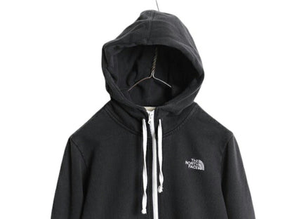 ノースフェイス フルジップ スウェット フード パーカー レディース L The North Face アウトドア トレーナー 裏起毛 ハイネック ブラック