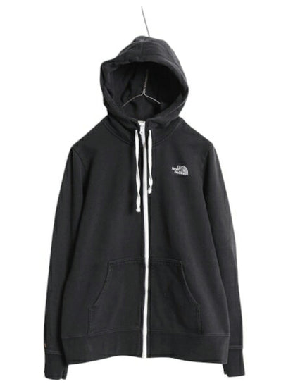 ノースフェイス フルジップ スウェット フード パーカー レディース L The North Face アウトドア トレーナー 裏起毛 ハイネック ブラック