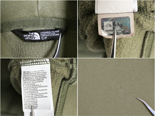 ノースフェイス プリント スウェット フード パーカー レディース S 古着 The North Face プルオーバー 裏起毛 トレーナー アウトドア 薄手