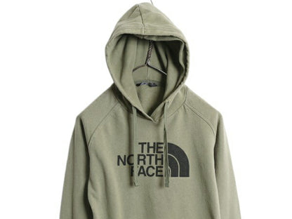 ノースフェイス プリント スウェット フード パーカー レディース S 古着 The North Face プルオーバー 裏起毛 トレーナー アウトドア 薄手