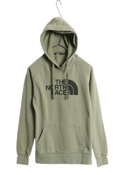 ノースフェイス プリント スウェット フード パーカー レディース S 古着 The North Face プルオーバー 裏起毛 トレーナー アウトドア 薄手
