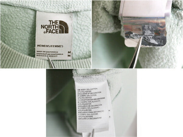 ノースフェイス クルーネック スウェット レディース M 茶タグ The North Face 裏起毛 アウトドア ワンポイント ワッペン トレーナー 薄手