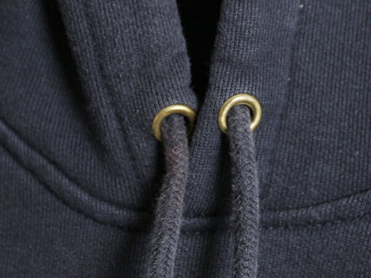 カーハート スウェット フード パーカー メンズ M / 古着 CARHARTT トレーナー ミドルウェイト プルオーバー 裏起毛 ワンポイント ネイビー