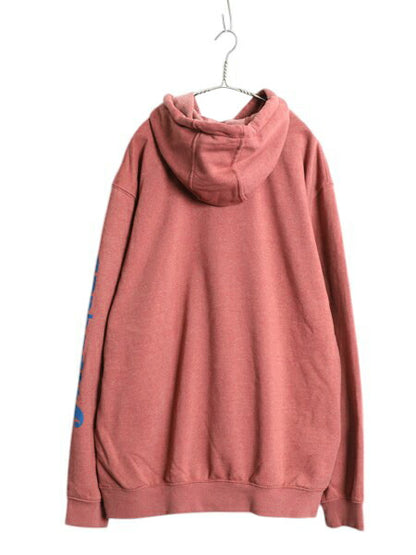 カーハート 袖 プリント スウェット フード パーカー メンズ XL / CARHARTT トレーナー 裏起毛 プルオーバー ミドルウェイト 大きいサイズ