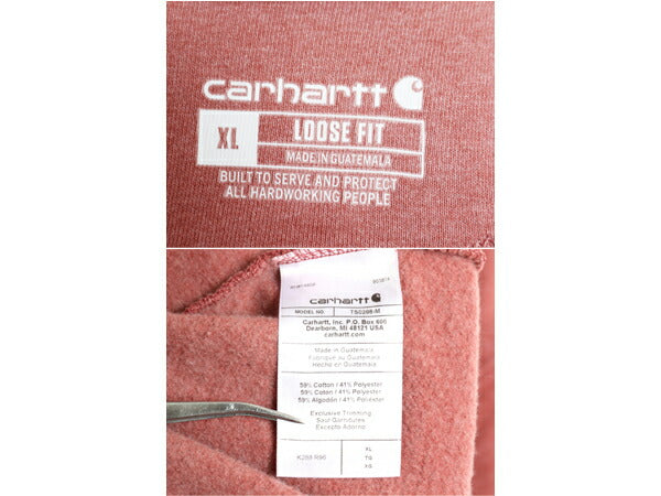 カーハート 袖 プリント スウェット フード パーカー メンズ XL / CARHARTT トレーナー 裏起毛 プルオーバー ミドルウェイト 大きいサイズ