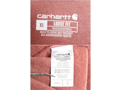カーハート 袖 プリント スウェット フード パーカー メンズ XL / CARHARTT トレーナー 裏起毛 プルオーバー ミドルウェイト 大きいサイズ