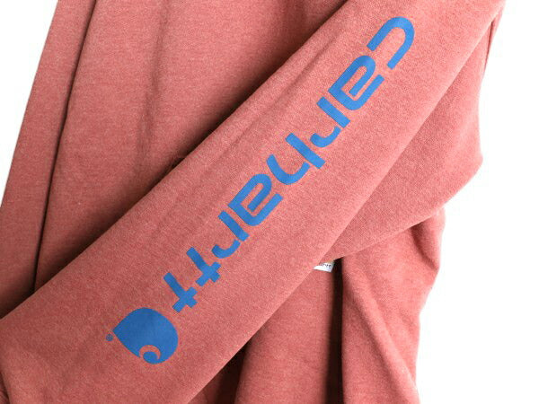 カーハート 袖 プリント スウェット フード パーカー メンズ XL / CARHARTT トレーナー 裏起毛 プルオーバー ミドルウェイト 大きいサイズ
