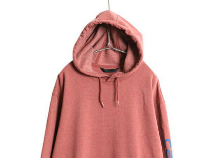 カーハート 袖 プリント スウェット フード パーカー メンズ XL / CARHARTT トレーナー 裏起毛 プルオーバー ミドルウェイト 大きいサイズ