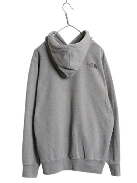 ノースフェイス 両面 プリント スウェット フード パーカー メンズ L / プルオーバー 裏起毛 アウトドア トレーナー ボックスロゴ グレー