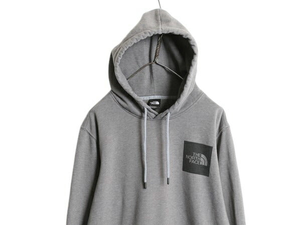 ノースフェイス 両面 プリント スウェット フード パーカー メンズ L / プルオーバー 裏起毛 アウトドア トレーナー ボックスロゴ グレー