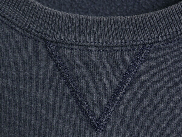 90s USA製 チャンピオン ワンポイント スウェット メンズ レディース L  古着 オールド 裏起毛 トレーナー ロゴ 刺繍 前V 目付き ネイビー