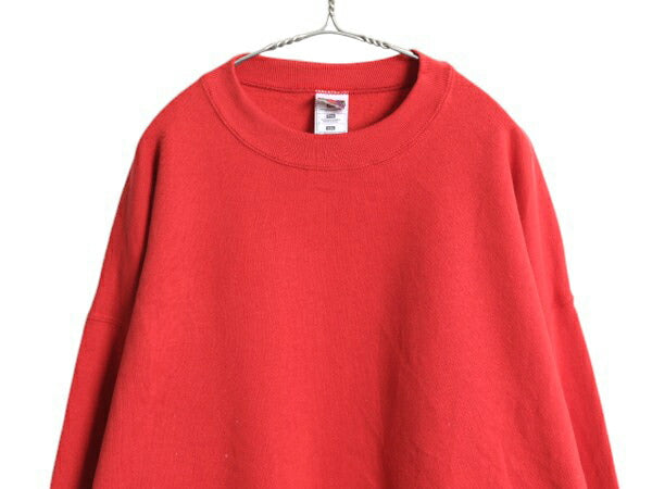 デッドストック 90s フルーツオブザルーム 無地 スウェット メンズ レディース XXL オールド トレーナー 裏起毛 大きいサイズ ブランク 赤