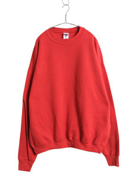 デッドストック 90s フルーツオブザルーム 無地 スウェット メンズ レディース XXL オールド トレーナー 裏起毛 大きいサイズ ブランク 赤